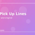 Cute pick up lines title card in soft pink and lavender