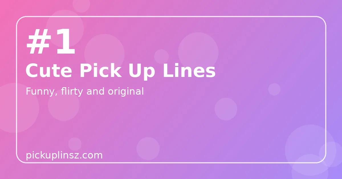 Cute pick up lines title card in soft pink and lavender