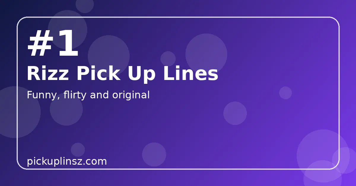 Rizz pick up lines title card in deep purple with neon accents